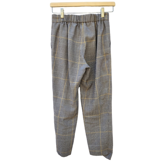 Babaton Plaid Trouser Brown Stretch Waistband 2 - Picture 3 of 11